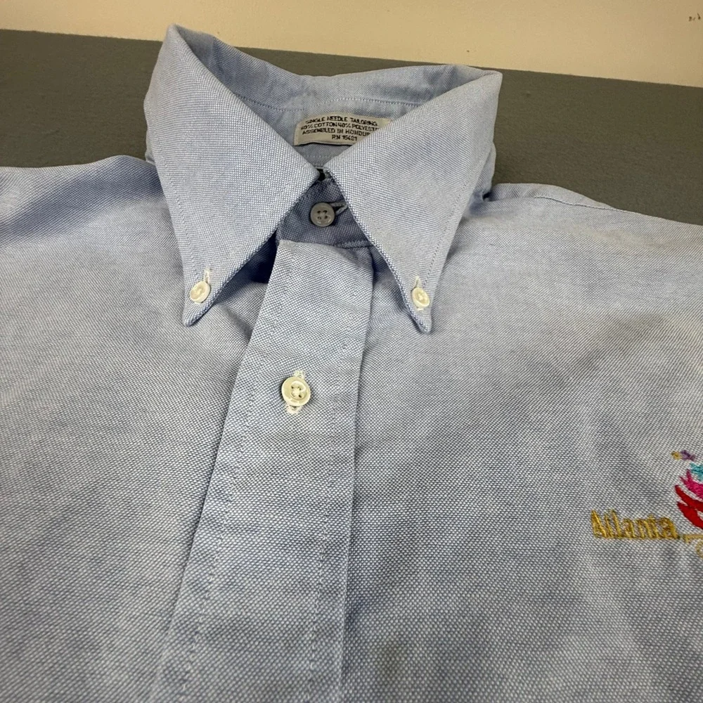 Vintage Olympic Game sCollection Shirt Men XL Blue Atlanta 1996 Oxford Button Up